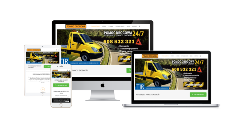 Witryna dla firmy A2 Pomoc Drogowa z Łowicza